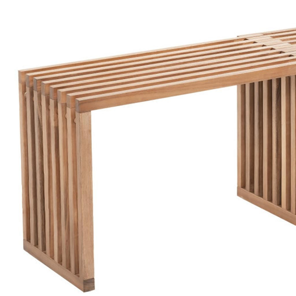 Set of Two 54" Natural Solid Wood Bench