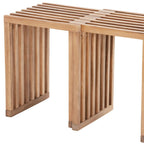 Set of Two 27" Natural Solid Wood Bench