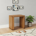 Set of Two 27" Natural Solid Wood Bench