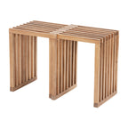 Set of Two 27" Natural Solid Wood Bench