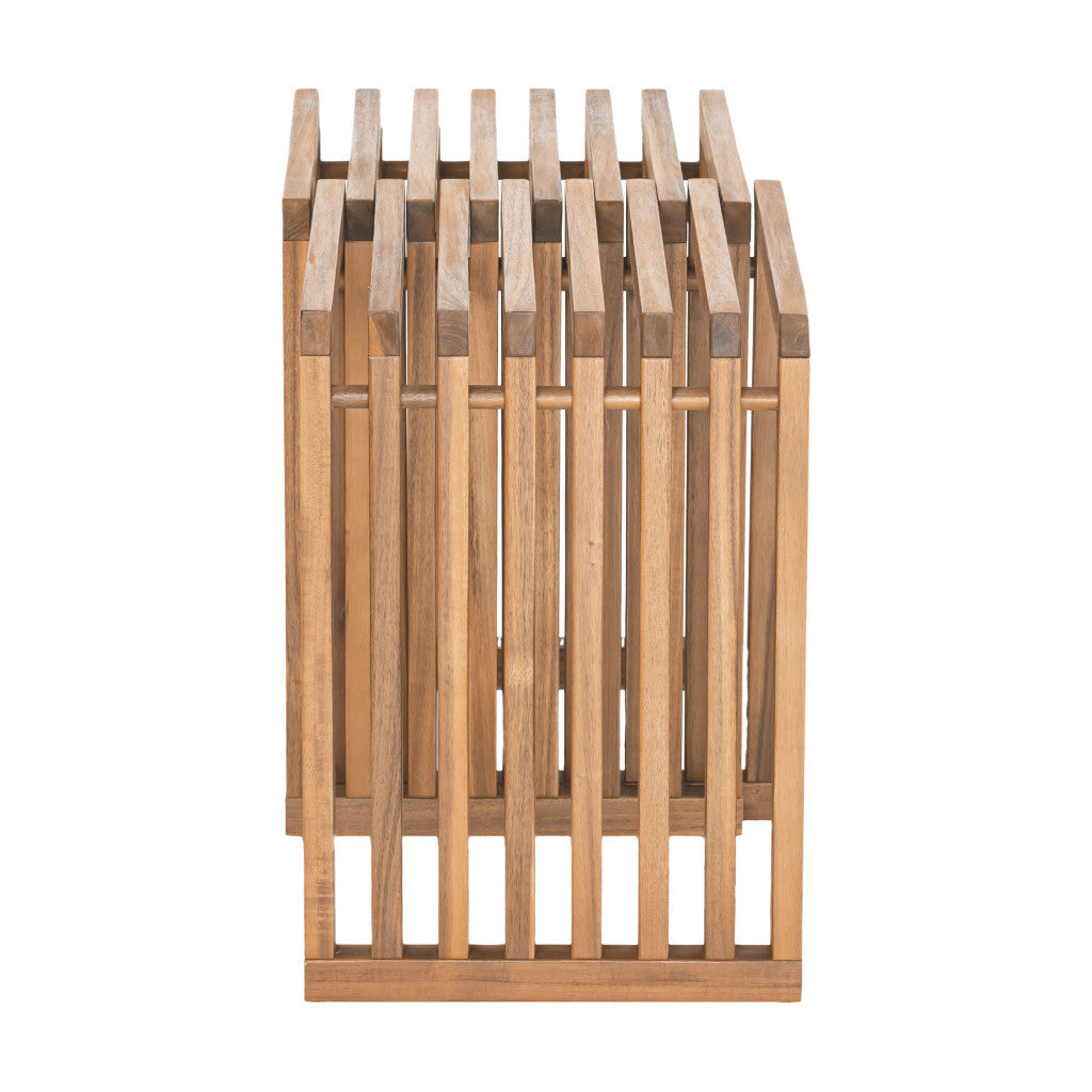 Set of Two 27" Natural Solid Wood Bench