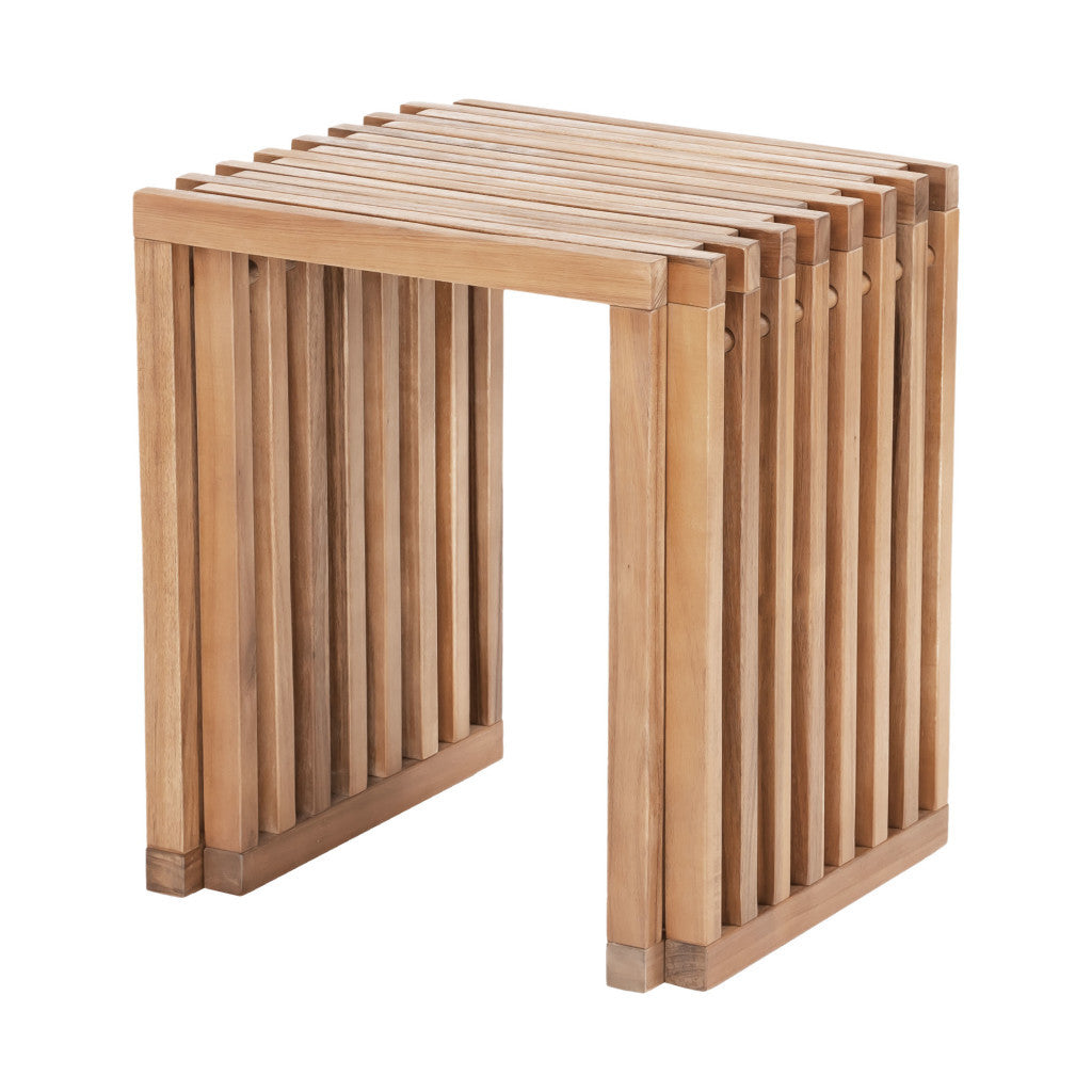 Set of Two 27" Natural Solid Wood Bench