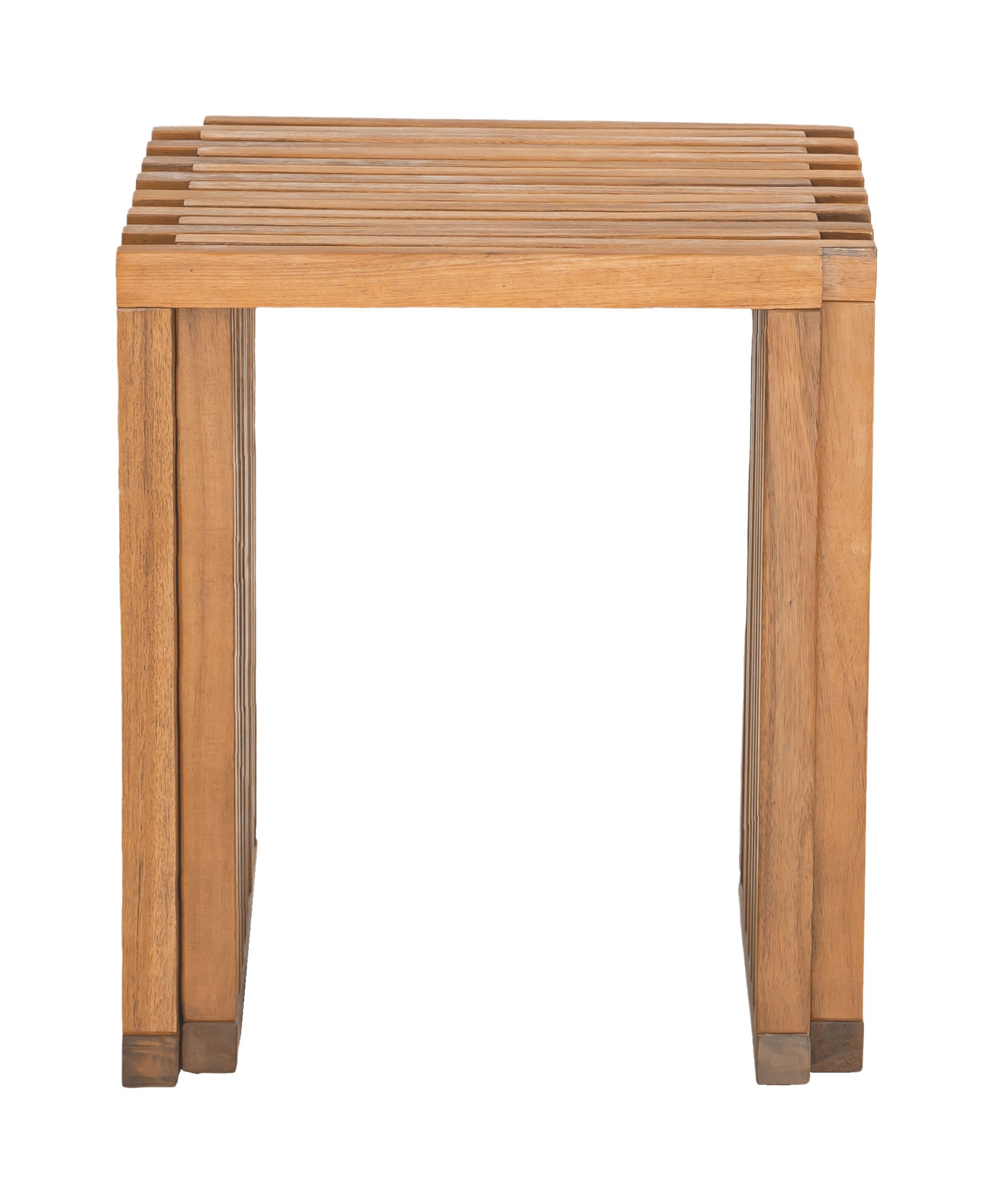 Set of Two 27" Natural Solid Wood Bench