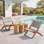 Set of Two 27" Natural Solid Wood Bench