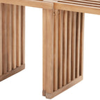 Set of Two 27" Natural Solid Wood Bench