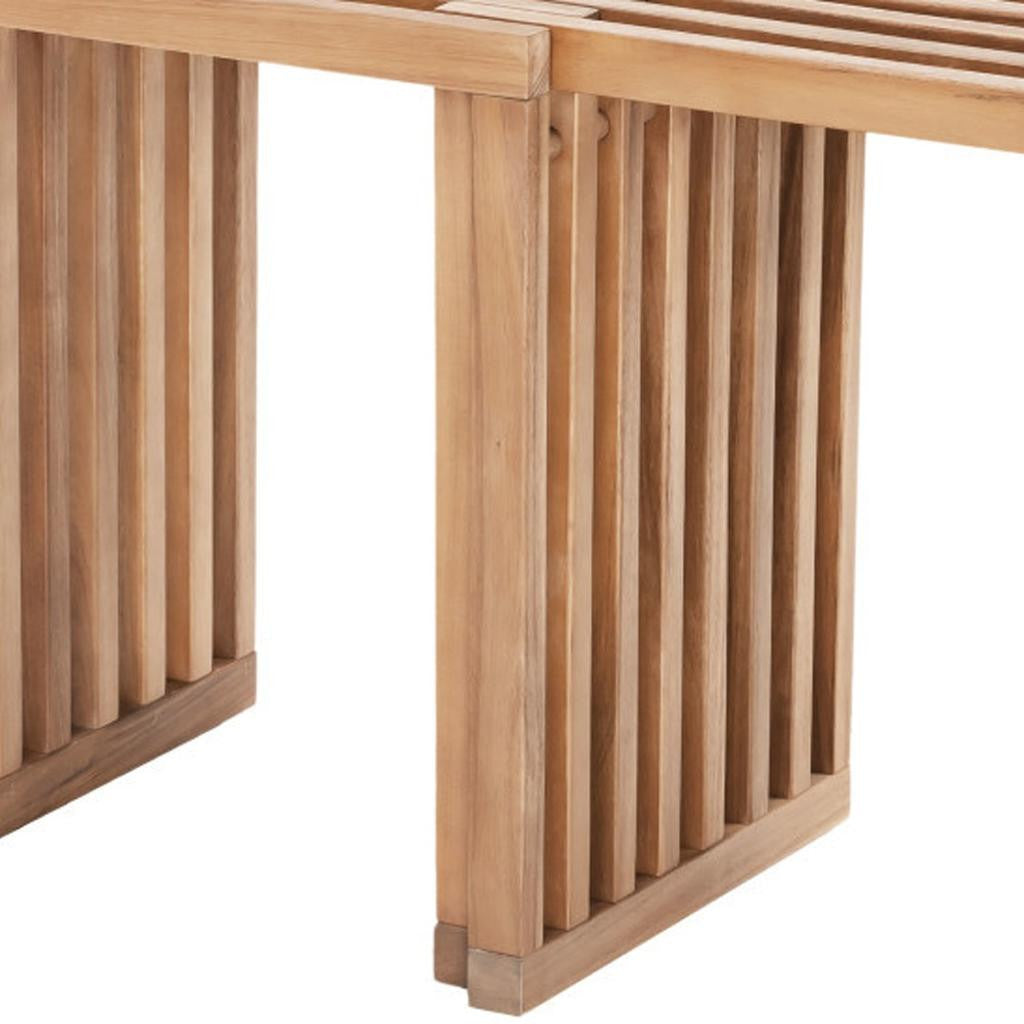 Set of Two 27" Natural Solid Wood Bench
