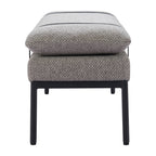 48" Gray and Black Fabric Upholstered Bench