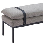 48" Gray and Black Fabric Upholstered Bench