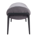 54" Gray and Black Fabric Upholstered Bench