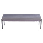 54" Gray and Black Fabric Upholstered Bench