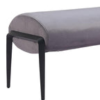 54" Gray and Black Fabric Upholstered Bench