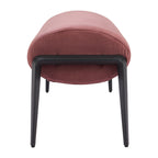 54" Brown and Black Fabric Upholstered Bench