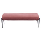 54" Brown and Black Fabric Upholstered Bench