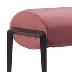 54" Brown and Black Fabric Upholstered Bench