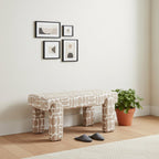 40" Fabric and Plastic Upholstered Bench