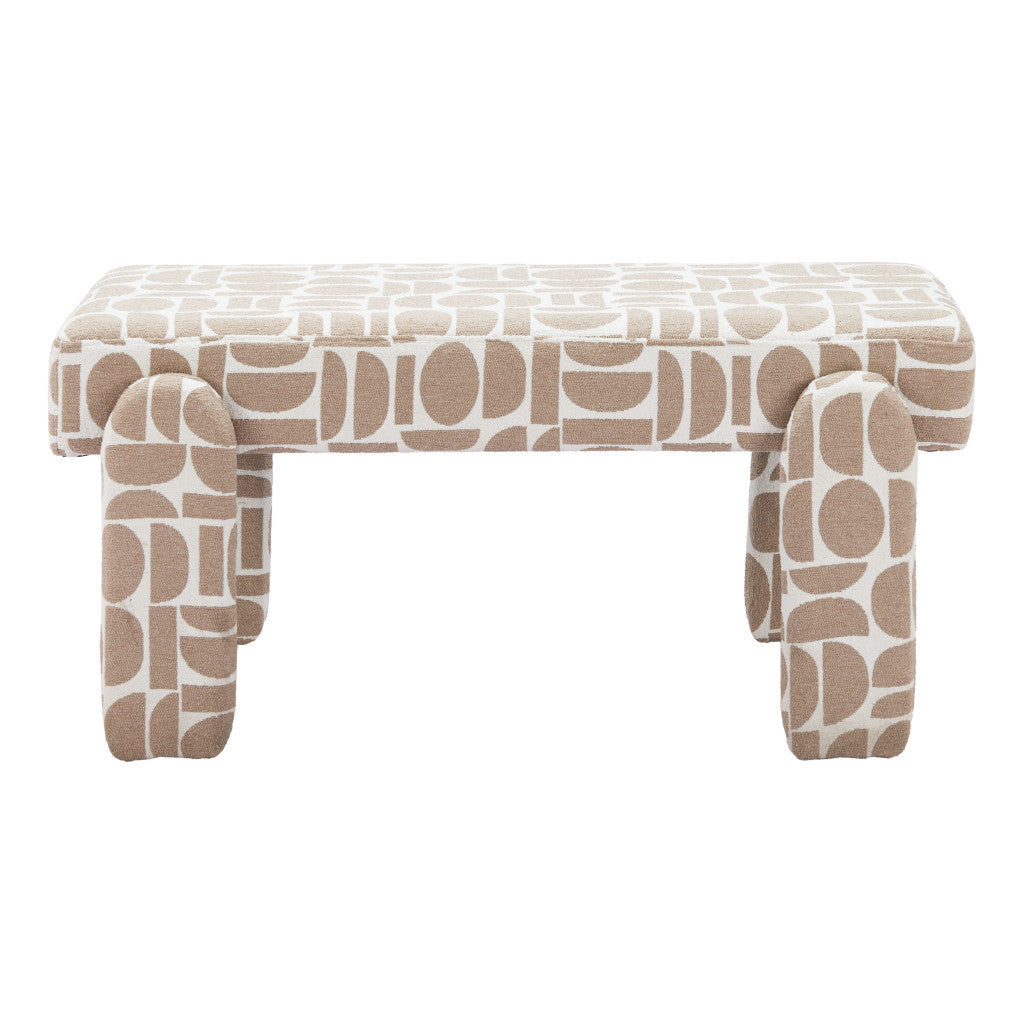 40" Fabric and Plastic Upholstered Bench