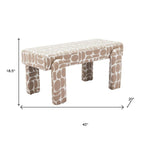 40" Fabric and Plastic Upholstered Bench