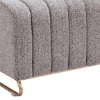48" Gray and Gold Upholstered Bench