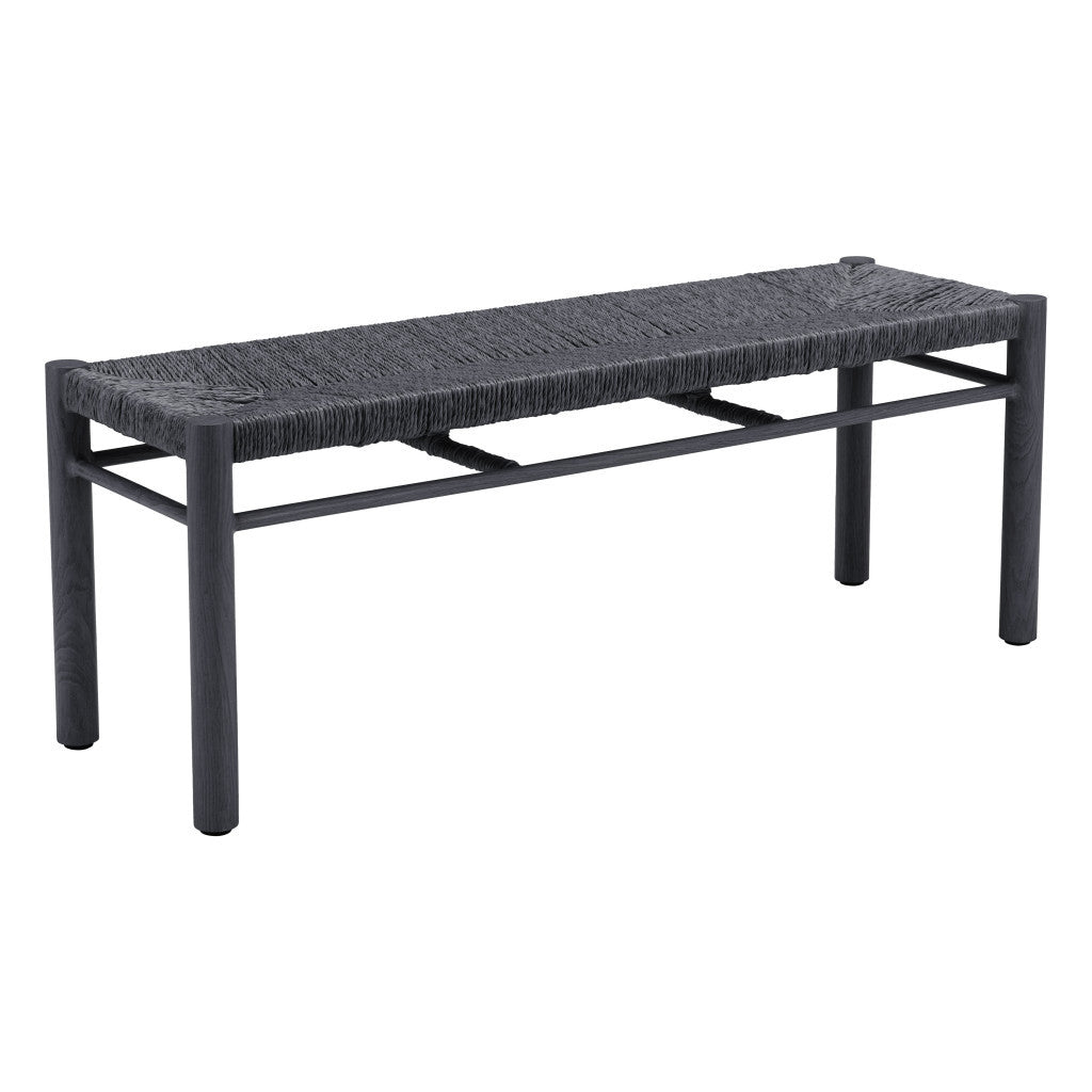 48" Black and Aluminum Bench