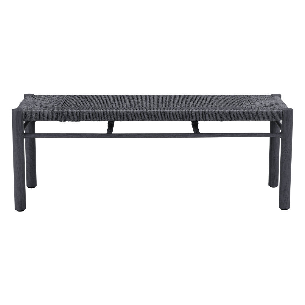 48" Black and Aluminum Bench
