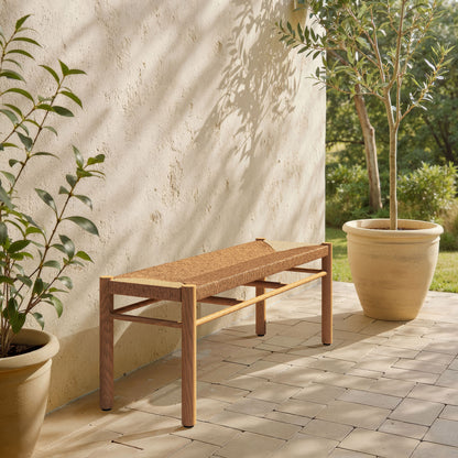 48" Natural and Aluminum Bench