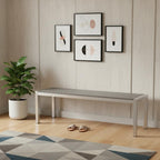 60" Silver and Aluminum Bench