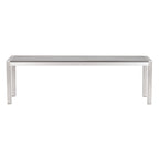 60" Silver and Aluminum Bench