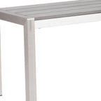 60" Silver and Aluminum Bench