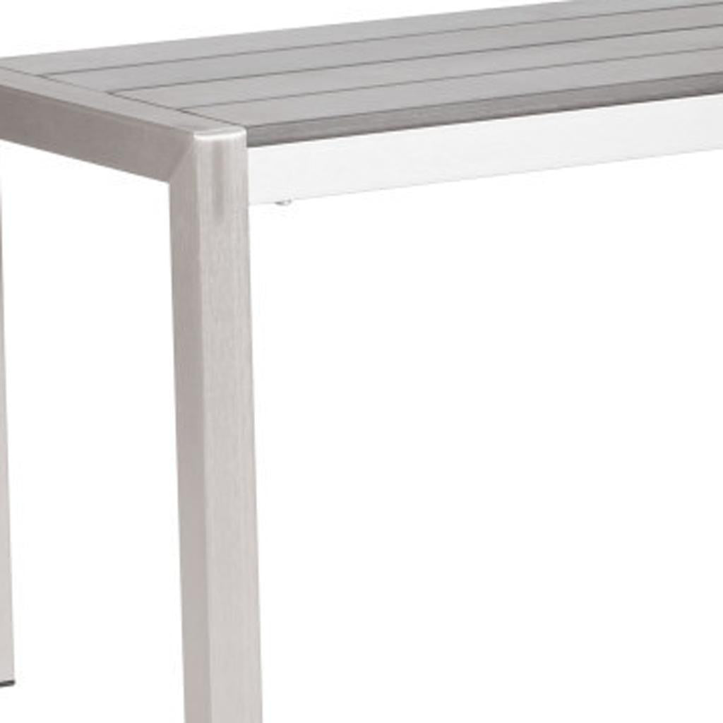 60" Silver and Aluminum Bench