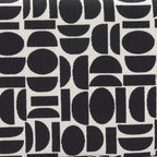 49" White and Black Fabric and Solid Wood Upholstered Bench