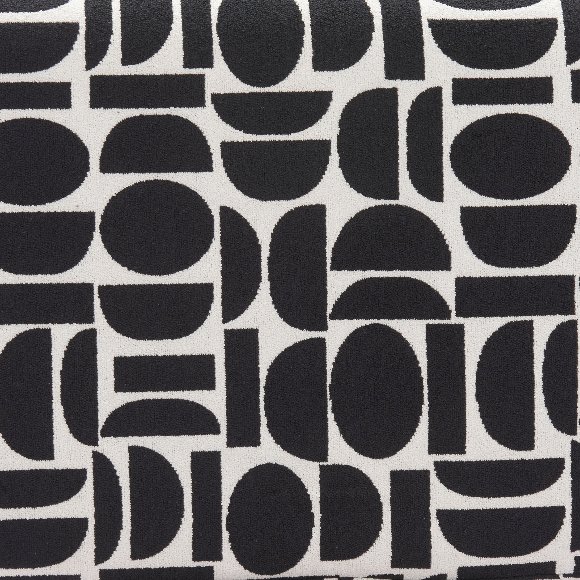 49" White and Black Fabric and Solid Wood Upholstered Bench