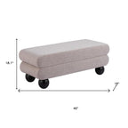 46" Gray and Black Fabric and Solid Wood Upholstered Bench