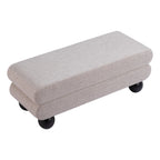 46" Gray and Black Fabric and Solid Wood Upholstered Bench