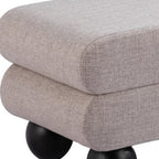 46" Gray and Black Fabric and Solid Wood Upholstered Bench