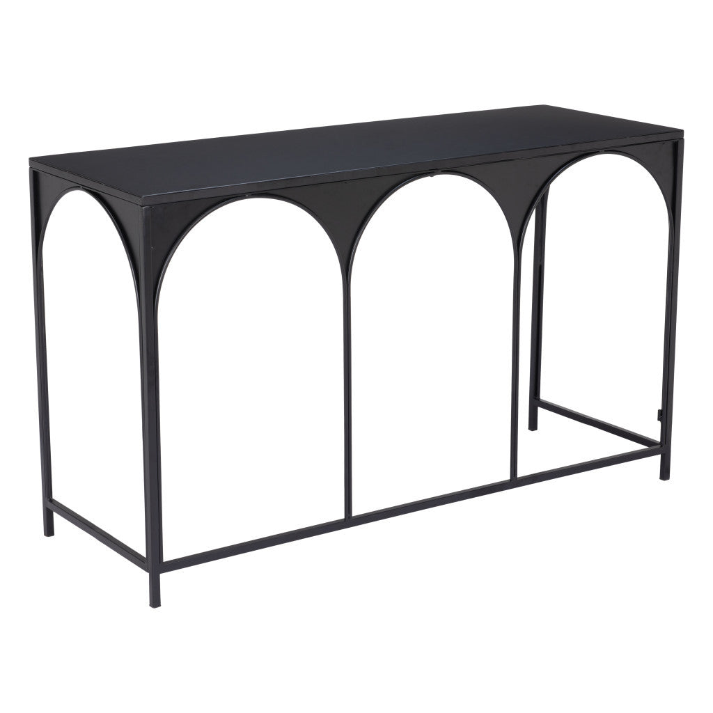 50" Black Steel Frame Console Table