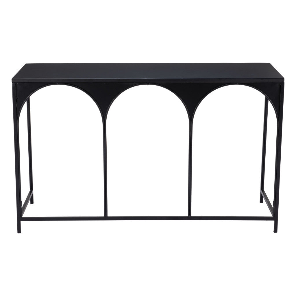 50" Black Steel Frame Console Table