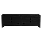 67" Black And Natural Solid Wood Sideboard with Four Doors