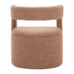 26" Brown Upholstered Arm Chair With Ottoman