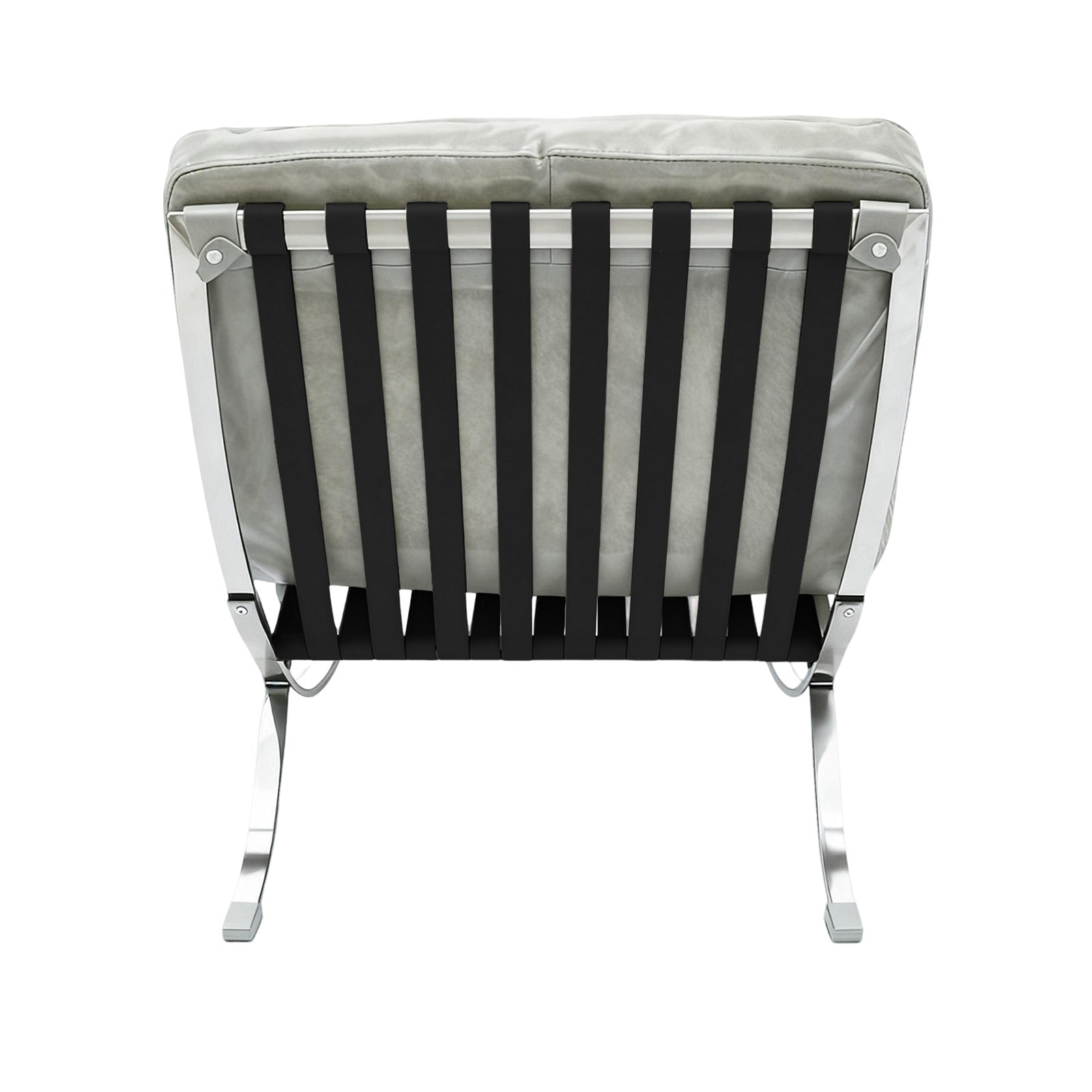 29" Gray and Silver Tufted Leather and Upholstered Folding Lounge Chair