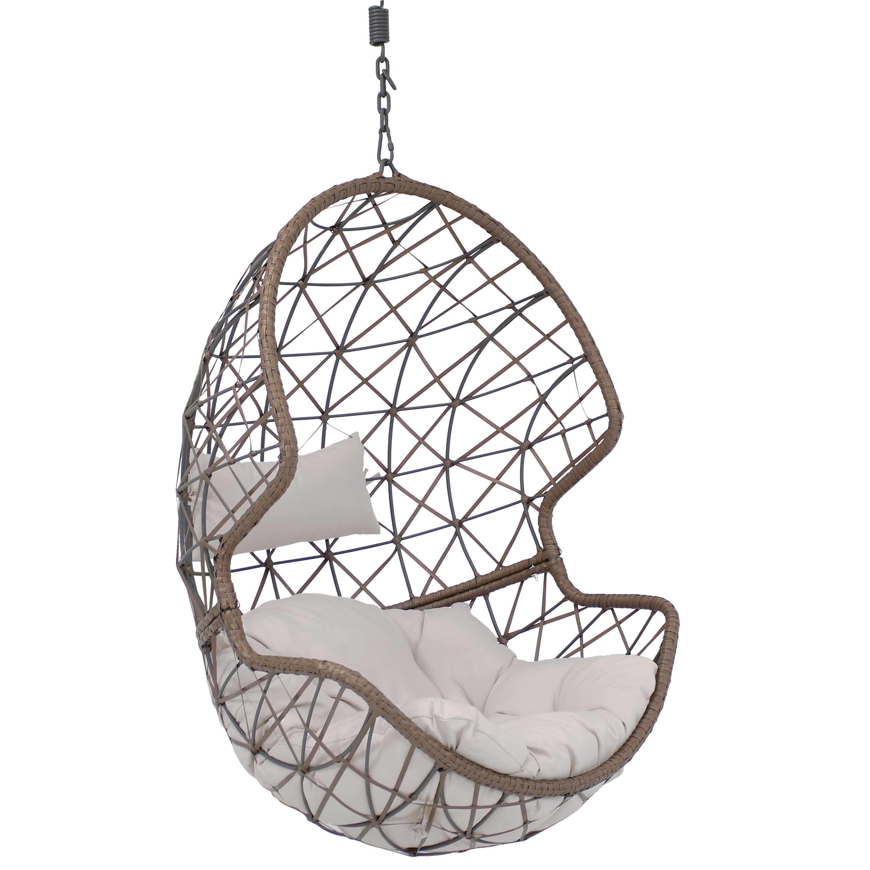 35" Gray Steel Outdoor Egg Chair