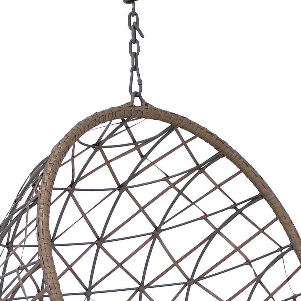 35" Gray Steel Outdoor Egg Chair