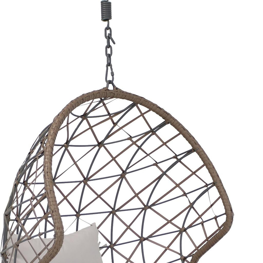 35" Gray Steel Outdoor Egg Chair