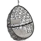 38" Gray Steel Outdoor Egg Chair