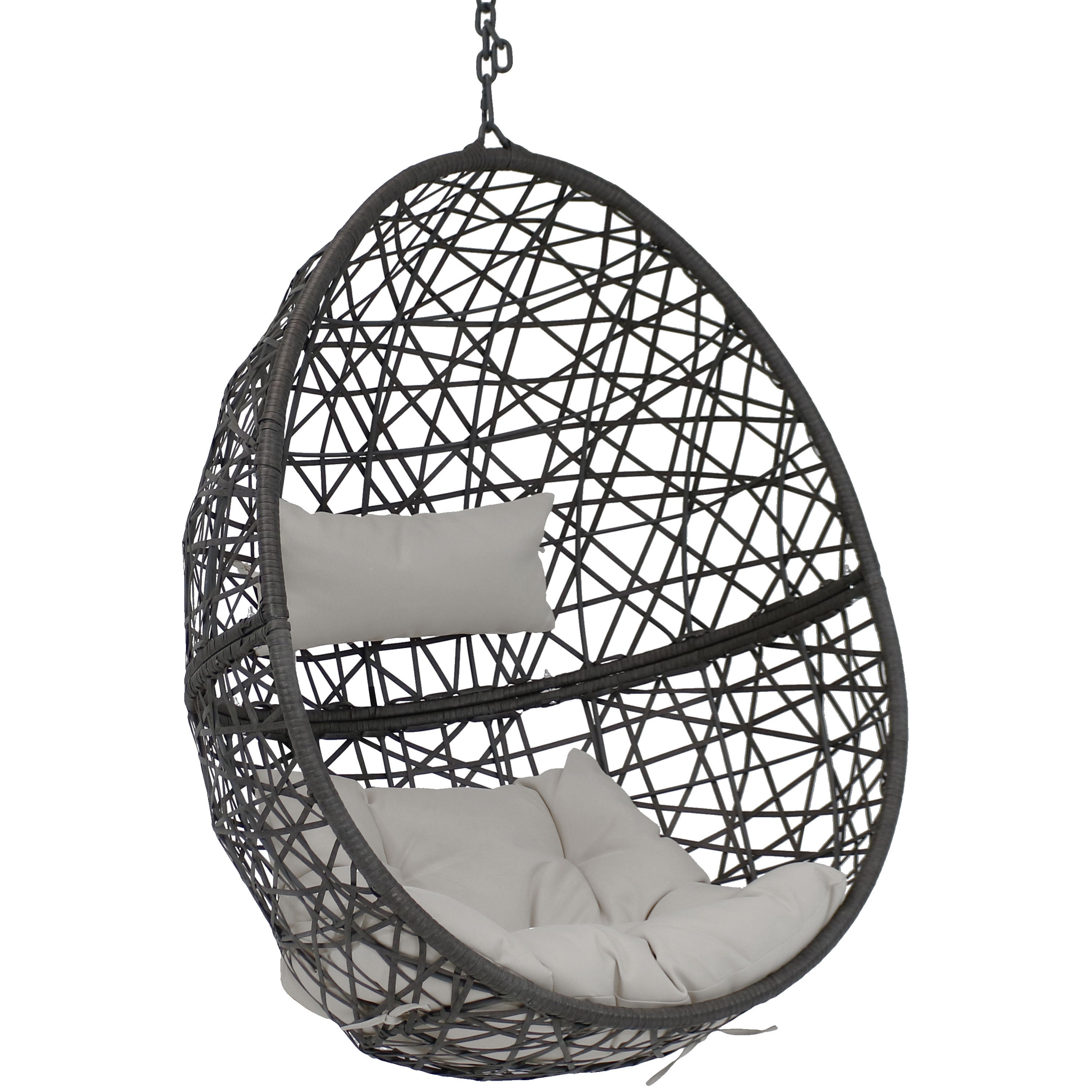 38" Gray Steel Outdoor Egg Chair