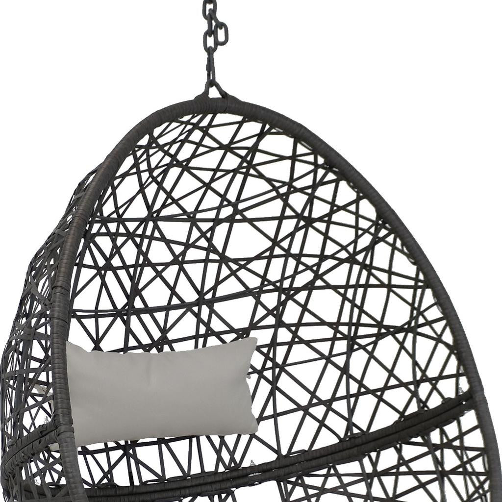 38" Gray Steel Outdoor Egg Chair