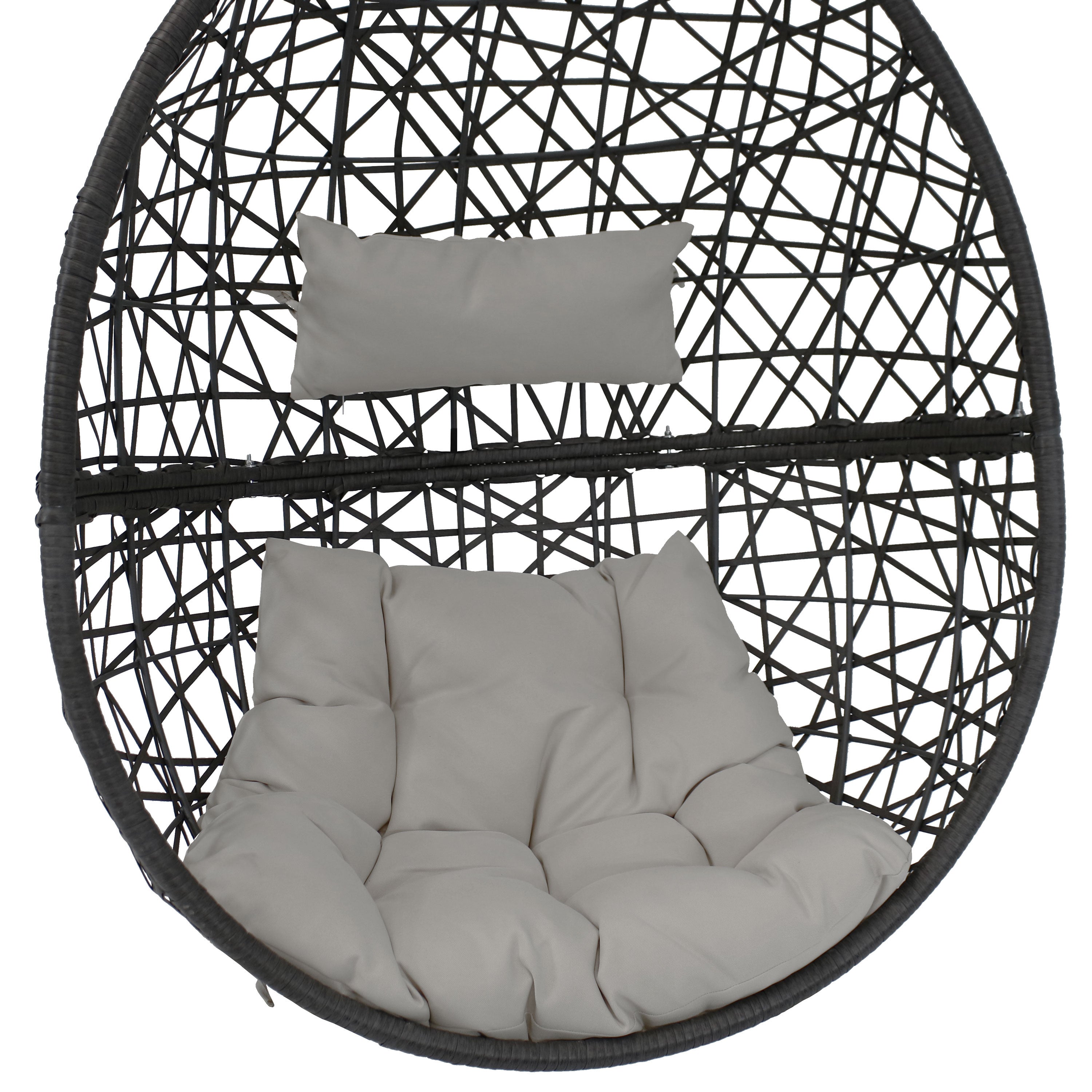 38" Gray Steel Outdoor Egg Chair