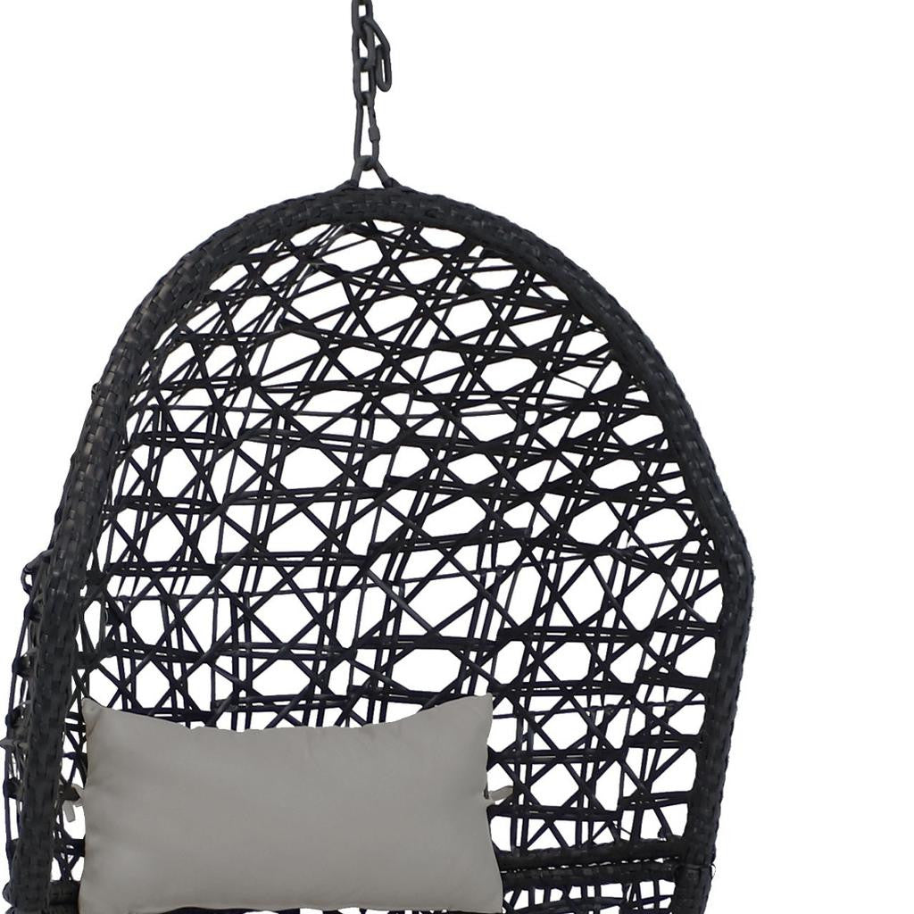 32" Gray Steel Outdoor Egg Chair