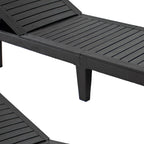 Set of Two Black Heavy Duty Resin Outdoor Chaise Lounges