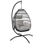 46" Gray Steel Outdoor Egg Chair