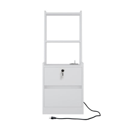 Nightstands Set Of 2, With Charging Station, Smart Nightstand With Night Light, Modern Night Stand With Bookshelf, Bedside Tables With Storage Cabinet For Bedroom,White